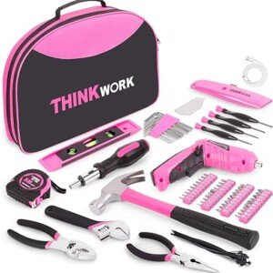 122-Piece Pink Tool Set with Electric Screwdriver