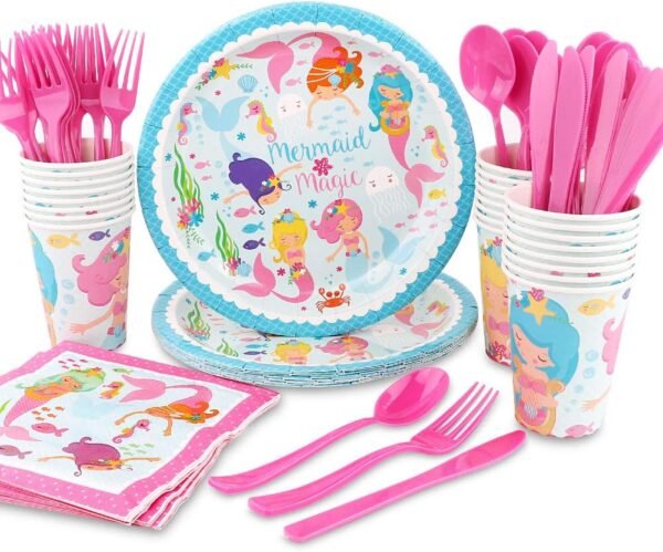 144-Piece Mermaid Party Supplies Set