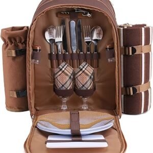 2 Person Picnic Backpack Bag with Cooler