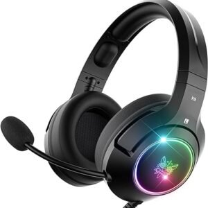 2022 Upgraded K9 Gaming Headset with RGB Lights