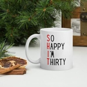 30th Birthday Novelty Mug for Happy Dads and Moms