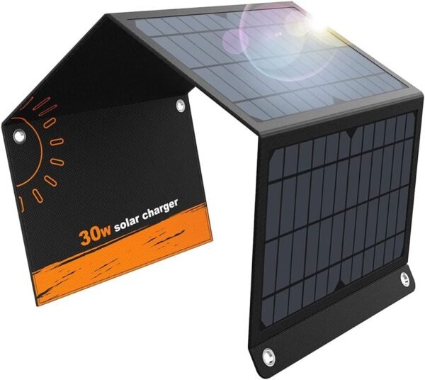 30W Solar Charger with QC3.0 USB and DC Ports