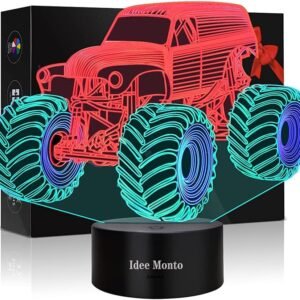 3D Monster Trucks Night Light for Kids