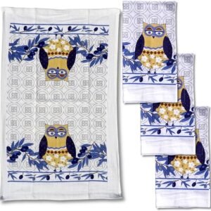 4 Pack Lobyn Kitchen Towels (Blue Owl)