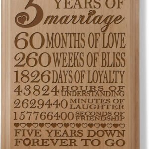 5th Anniversary Engraved Wood Plaque