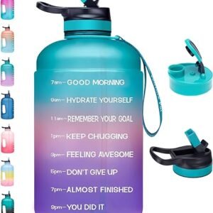 64 oz. Motivational Water Bottle with 2 Lids