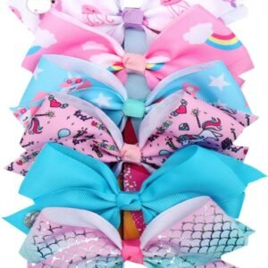 6pc Large Hair Bows for Girls