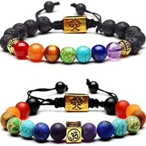 7 Chakras Lava Bead Healing Bracelet