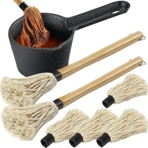 7-Piece BBQ Accessories Set with Cast Iron Sauce Pot and Mop Brush