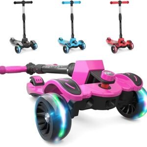 Adjustable Height Kids Scooter with Flash Wheels