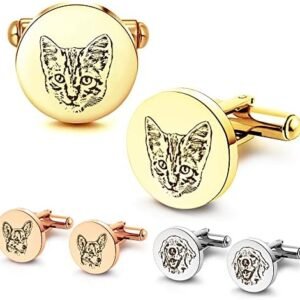 Anavia Pet Portrait Cufflinks Tie Clip