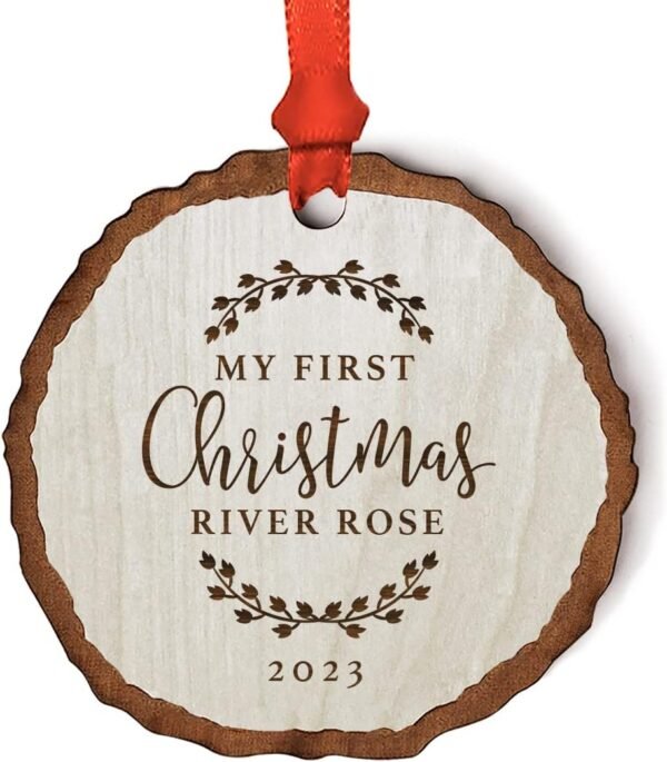 Andaz Press Personalized Baby 1st Christmas Wood Ornament