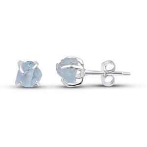 Aquamarine Stud Earrings in Sterling Silver