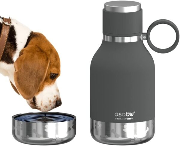 Asobu Dog Bowl Stainless Steel Travel Bottle (Smoke)