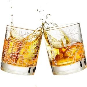 Atlanta Map Whiskey Glasses - Set of 2