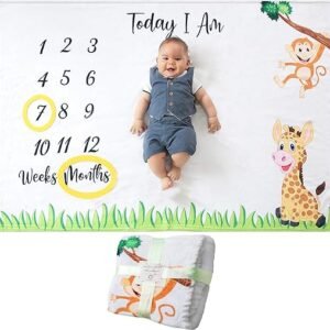 Baby Milestone Blanket | Jungle Safari Theme