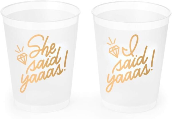 Bachelorette Party Cups - Gold Reusable Decorations