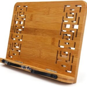 Bamboo Book Stand with Retro Pattern