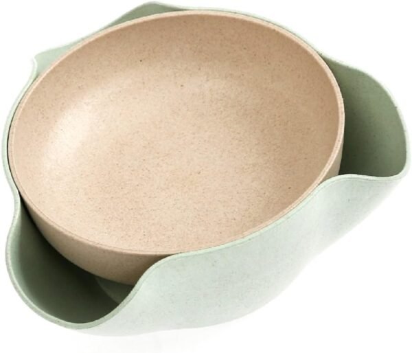 Bamboo Double Dish Snack Bowl (Green)