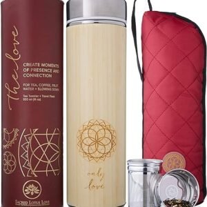 Bamboo Tea Tumbler with Infuser & Sleeve