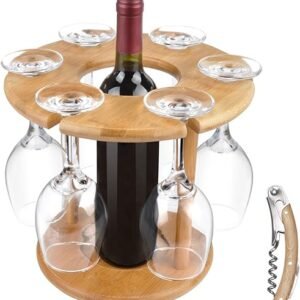 Bamboo Wine Rack and Glass Holder