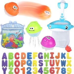 Bath Toy Set with Foam Letters