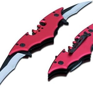 Batman Dual Blade Spring Assisted Pocket Knife (Red)