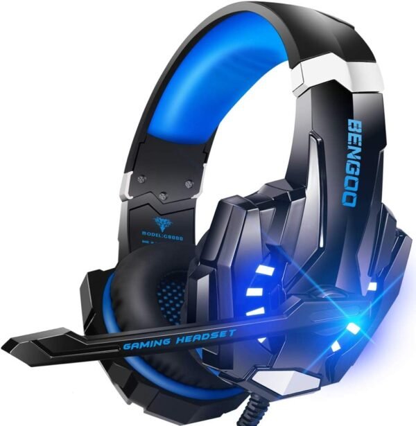 BENGOO G9000 Gaming Headset: PS4, PC, Xbox, Noise Cancelling, LED