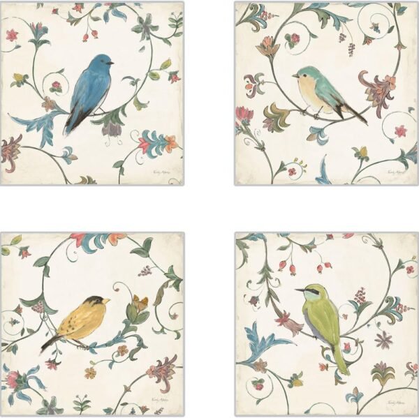 Bird's Gem Absorbent Coasters, Set of 4