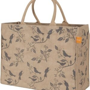 Birds Print Jute Market Tote