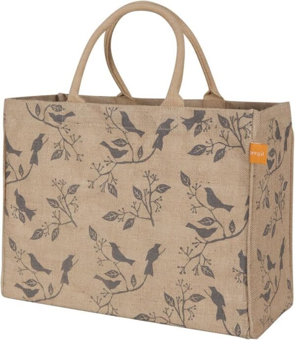Birds Print Jute Market Tote