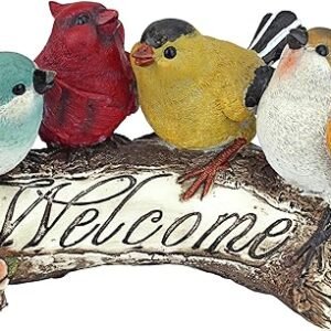 Birdy Welcome Sign Garden Statue