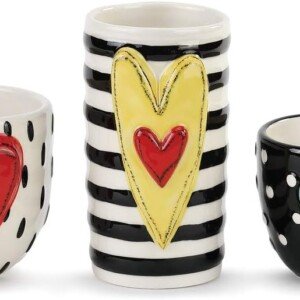 Black and White Ceramic Vases Set