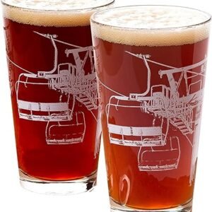 Black Lantern Pint Glasses – Ski Lift Design