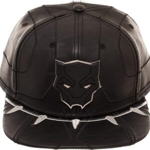 Black Panther Faux Leather Snapback Hat