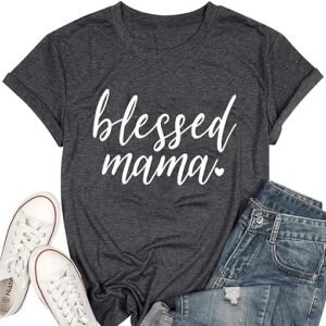 Blessed Mama Print Short Sleeve Tee