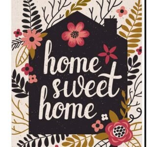 BLKWHT Home Sweet Home Flag – 12.5 x 18 Inch