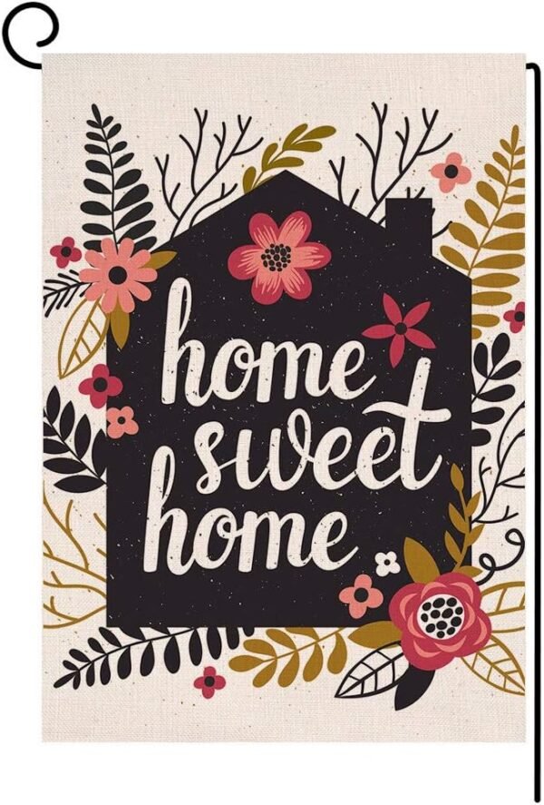 BLKWHT Home Sweet Home Flag - 12.5 x 18 Inch