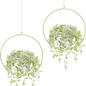 Boho Hanging Planter Set with Metal Pot