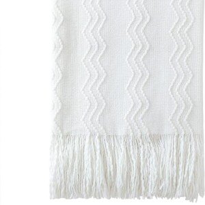 BOURINA Textured Knitted Blanket, Off White