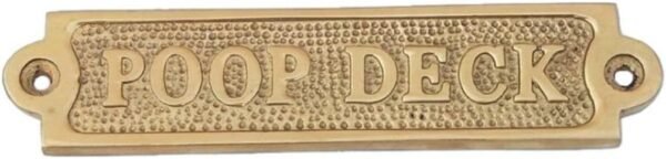 Brass Poop Deck Sign - Solid Brass Plaque