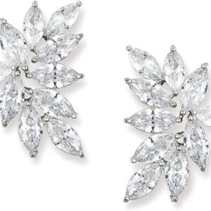 Bridal Wedding Earrings: Sparkling Rhinestone Cluster