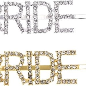 Bride Hair Clips - Rhinestone Letter Pins