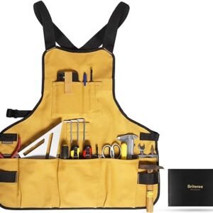 Briteree Tool Apron, 21 Pockets, Durable Canvas