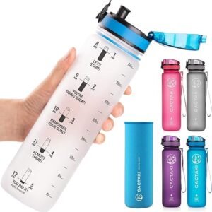 Cactaki 32 oz Water Bottle with Time Marker