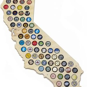 California Beer Cap Map – Cap Collector and Display