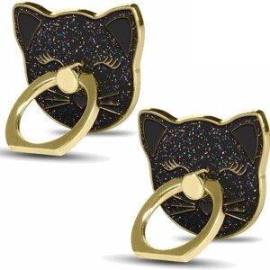 Cat Black Phone Ring Holder – Universal