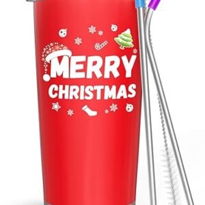 Christmas Tumbler Cup with Lid and Straw