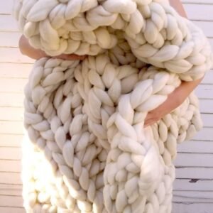 Chunky Knit Merino Wool Blanket
