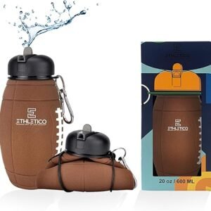 Clip-On BPA-Free Silicone Football Water Bottle